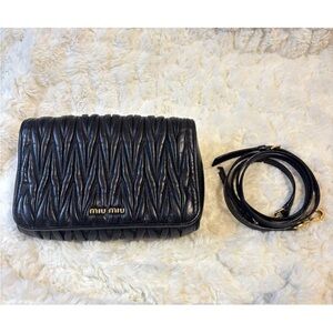 Miu Miu Black Quilted Crossbody Bag